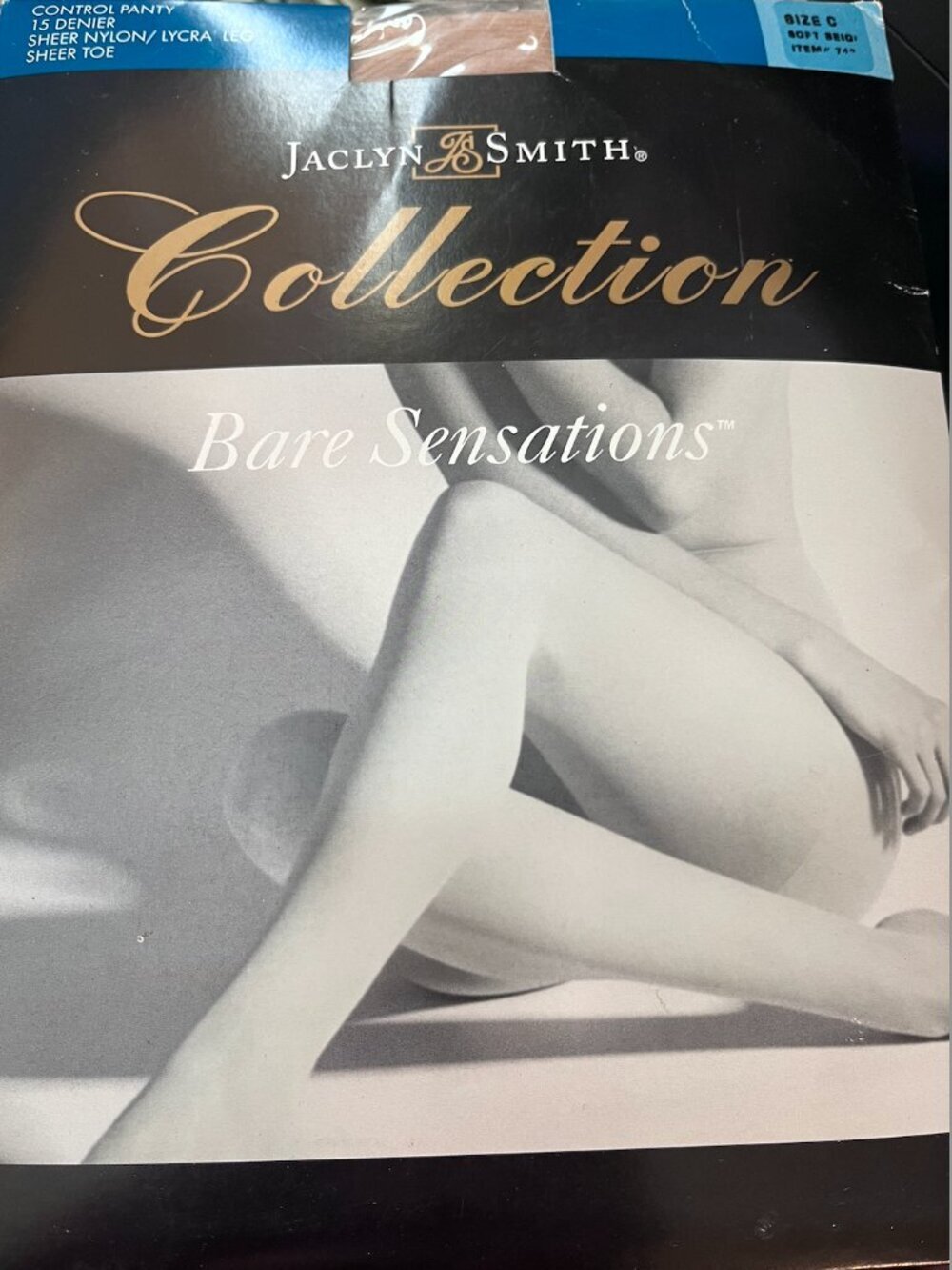 Jaclyn Smith Sheer Nylon Pantyhose Tights Soft Beige Size C